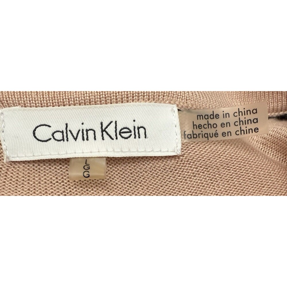 Calvin Klein Women’s Sweater L Pink Long Sleeve Pullover Top Lightweight Knit - Picture 3 of 8